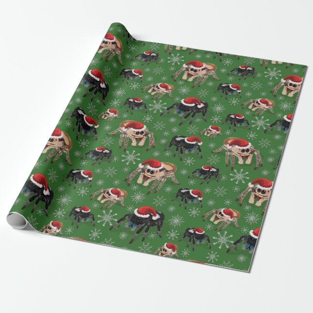Papel De Regalo Regal Jumping Spider Phiddipus Regius Holiday Moss (Desenrollado)