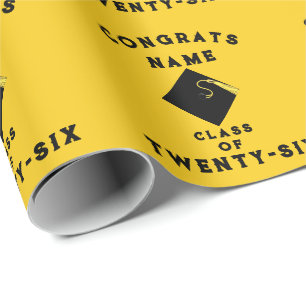 Papel De Regalo Regalo amarillo de graduación 2025