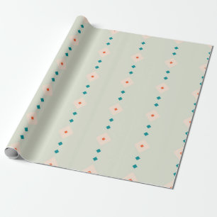 Papel De Regalo Regalo azul de patrón de diamante retro presente