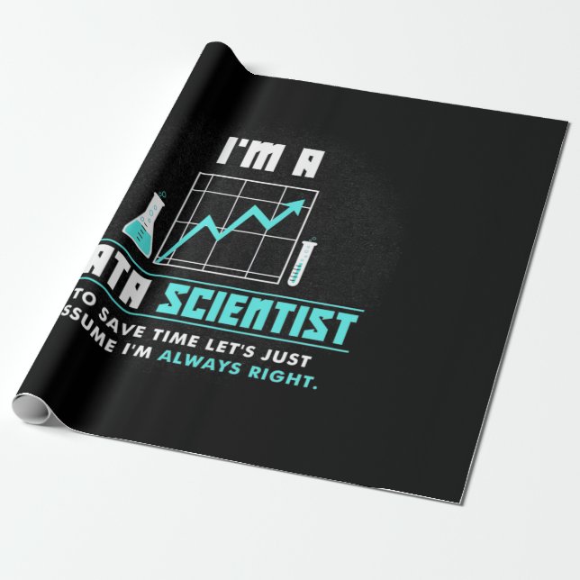 Papel De Regalo Regalo científico | Soy Científico De Datos (Desenrollado)