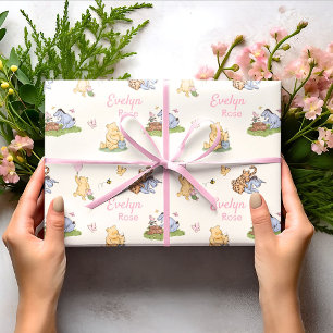 Papel De Regalo Regalo clásico para baby shower de niña Winnie the
