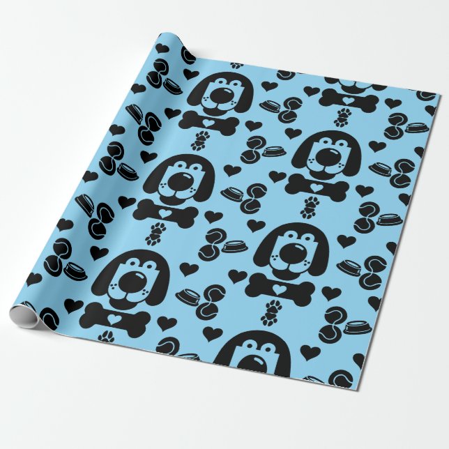 Papel De Regalo Regalo con temas de perro (Desenrollado)