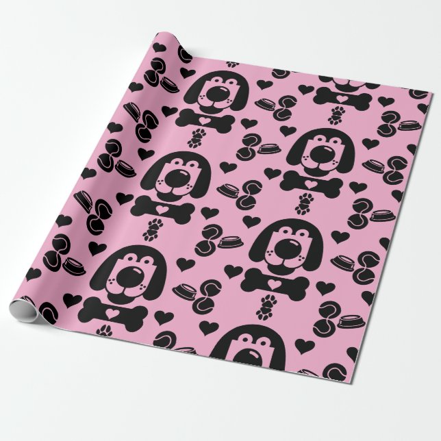 Papel De Regalo Regalo con temas de perro (Desenrollado)