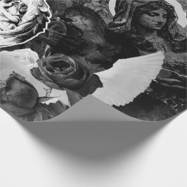 Papel De Regalo Regalo conmemorativo de collage en blanco y negro 