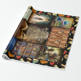 Papel De Regalo Regalo de aficionados al libro, gusano de libro, m