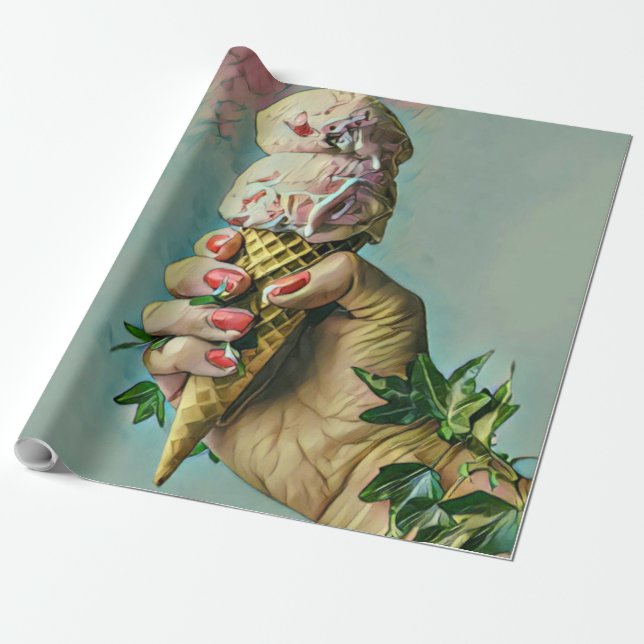 Papel De Regalo Regalo de amante de los helados (Desenrollado)