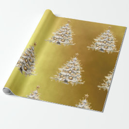 Papel De Regalo Regalo de árbol de oro de vacaciones para Navidade