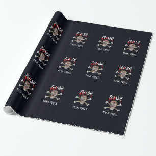 Papel De Regalo regalo de calavera y huesos cruzados de la fuerza 