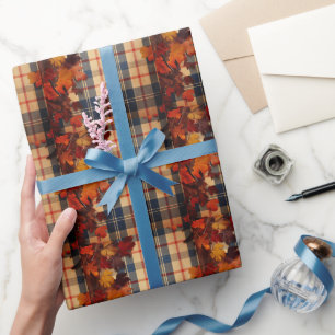 Papel De Regalo Regalo de chapa floral de otoño rústico vintage