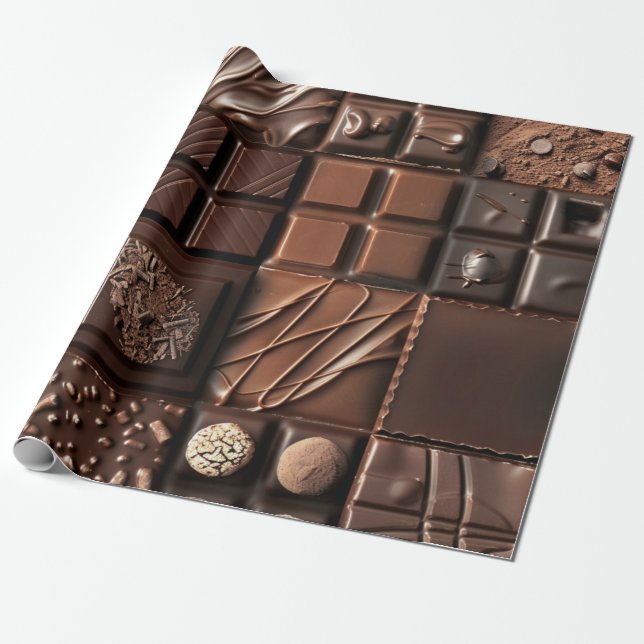 Papel De Regalo Regalo de "colisión de cacao de chocolate oscuro" (Desenrollado)
