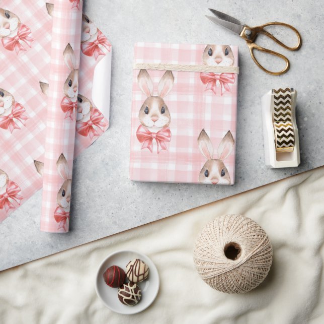 Papel De Regalo Regalo de conejo conejo rosa (Artesanía)