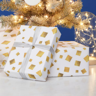 Papel De Regalo Regalo de Confeti Dorado Elegante Festivo