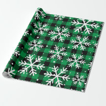 Regalo de cuadros de nieve verde festivo de búfalo