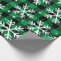 Regalo de cuadros de nieve verde festivo de búfalo