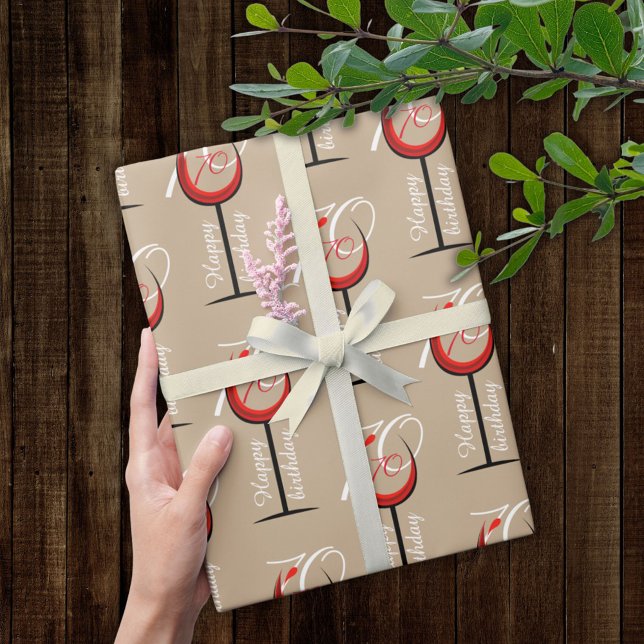 Papel De Regalo Regalo de cumpleaños 70 del moderno patrón de vidr (Subido por el creador)