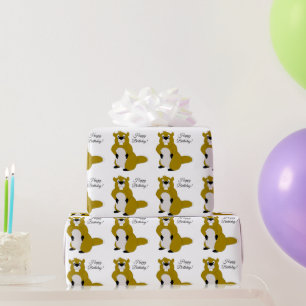 Papel De Regalo Regalo de cumpleaños con diseño de castor