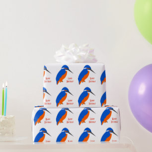 Papel De Regalo Regalo de cumpleaños con diseño de martín pescador