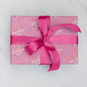 Papel De Regalo Regalo de Cumpleaños con Nombre Personalizado en C