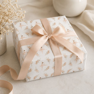 Papel De Regalo Regalo de Cumpleaños con Patrón Floral Bailarina R