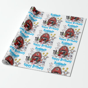 Papel De Regalo Regalo de cumpleaños de animales de granja lindos