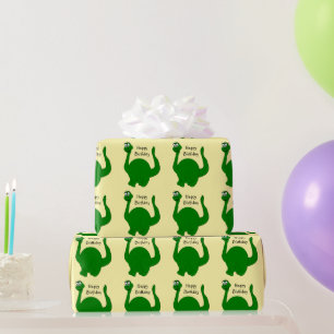 Papel De Regalo Regalo de cumpleaños de dinosaurio de cualquier co