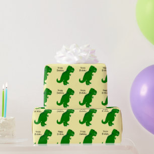 Papel De Regalo Regalo de cumpleaños de dinosaurio T-Rex en cualqu