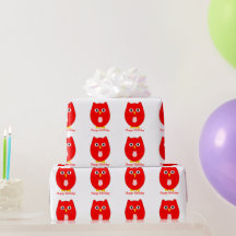 Regalo de cumpleaños de diseño de búho rojo