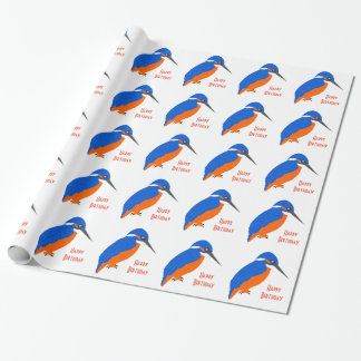 Papel De Regalo Regalo de cumpleaños de diseño de Kingfisher