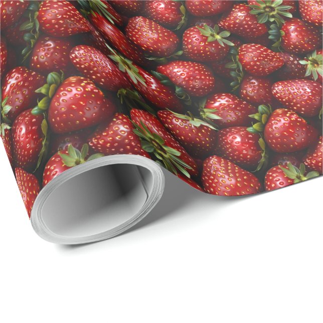 Papel De Regalo Regalo de cumpleaños de fresa (Esquina del rollo)