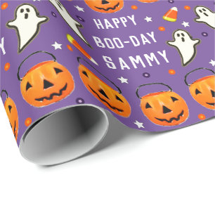 Papel De Regalo Regalo de cumpleaños de Halloween Octubre