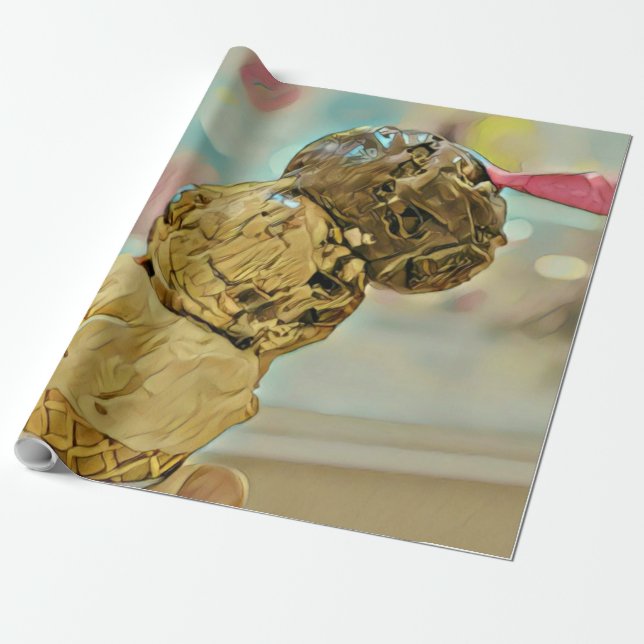 Papel De Regalo Regalo de cumpleaños de helados (Desenrollado)