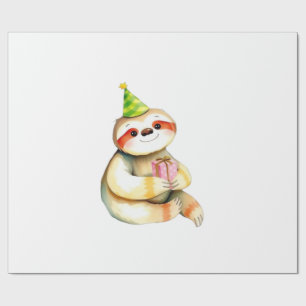 Papel De Regalo Regalo de cumpleaños de perezoso sombrero de fiest