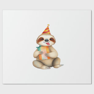Papel De Regalo Regalo de cumpleaños de perezoso sombrero de fiest