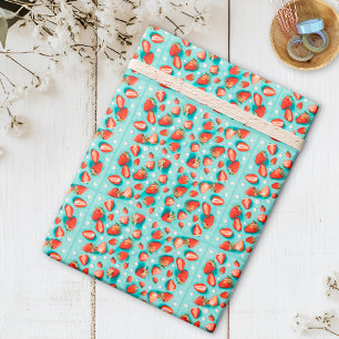 Papel De Regalo Regalo de Cumpleaños Floral Retro de Fresa