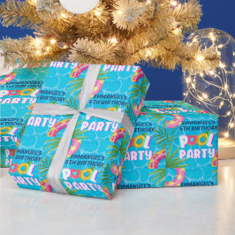 Papel De Regalo Regalo de cumpleaños para fiesta tropical en la pi