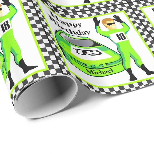 Papel De Regalo Regalo de cumpleaños personalizado para autos de c (Esquina del rollo)