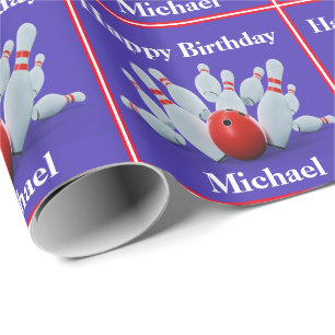 Papel De Regalo Regalo de cumpleaños personalizado para boliche