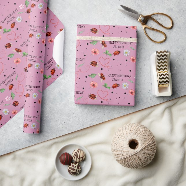 Papel De Regalo Regalo de Cute Lady Bugs (Artesanía)