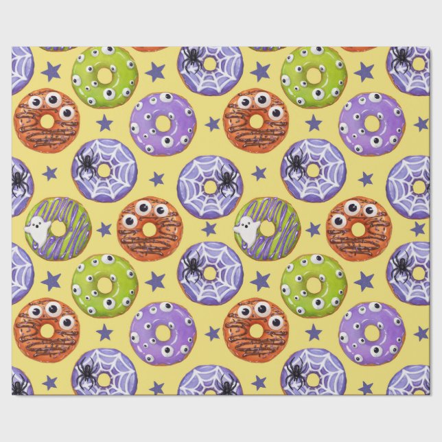 Papel De Regalo Regalo de donuts espumosos de Halloween (Costura)