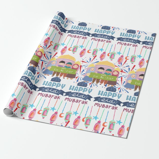 Papel De Regalo Regalo de EID Mubarak (Desenrollado)