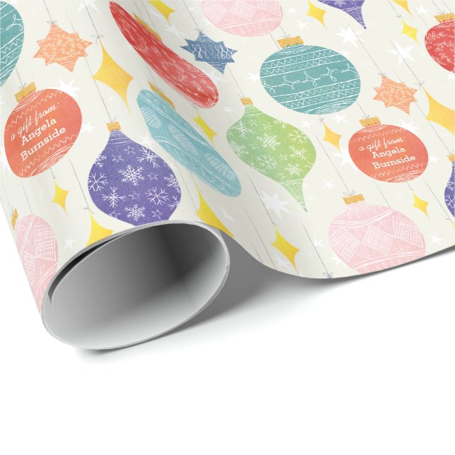 Papel De Regalo Regalo de encargo del texto del navidad del (Esquina del rollo)