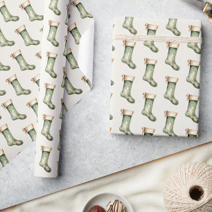 Papel De Regalo Regalo de envoltura de calcetín de Navidad