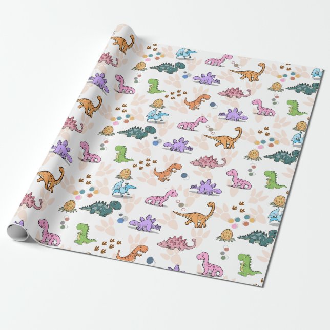 Papel De Regalo Regalo de envoltura de fiesta de dinosaurio infant (Desenrollado)