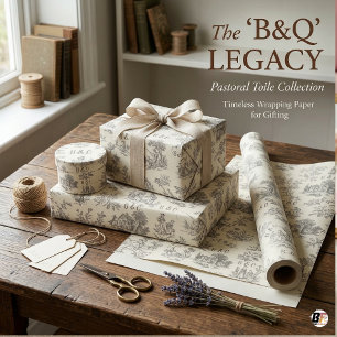 Papel De Regalo Regalo de escena pastoral de toile de monograma vi