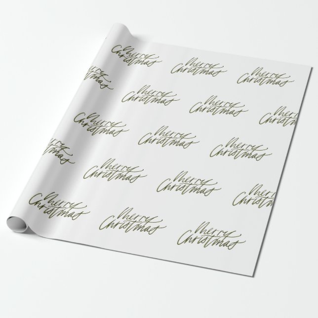 Papel De Regalo Regalo de escritura navideña sobre el verde de los (Desenrollado)