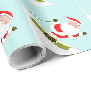 Papel De Regalo Regalo de esquiador de Santa esquiando