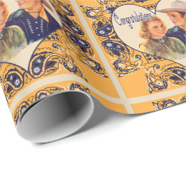Papel De Regalo Regalo de felicitaciones a la pareja de Cowgirl de