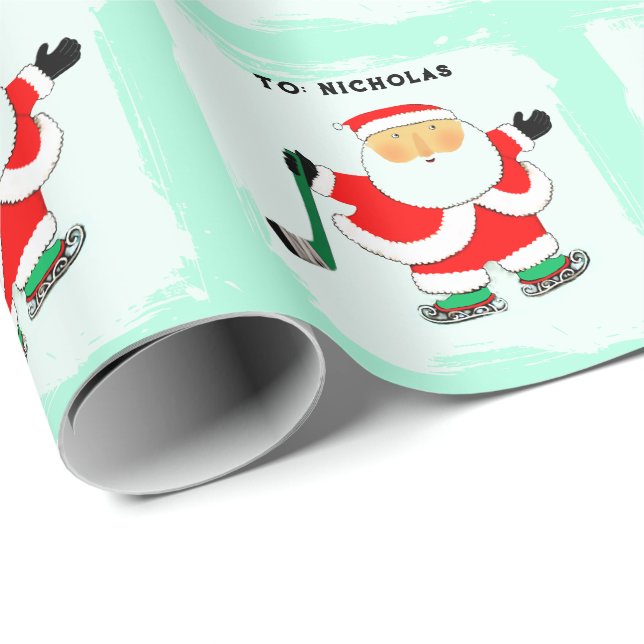 Papel De Regalo Regalo de feriado de hockey (Esquina del rollo)