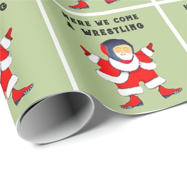 Papel De Regalo Regalo de feriado de Navidades de lucha libre (Esquina del rollo)