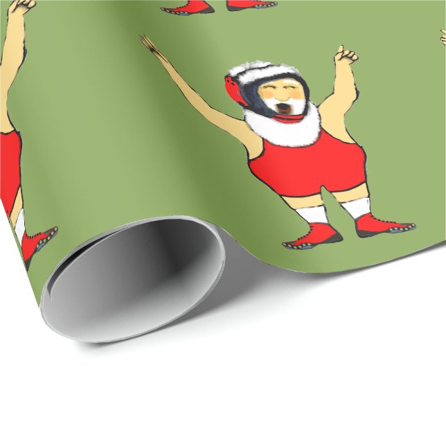 Papel De Regalo Regalo de feriado de Navidades de lucha libre (Esquina del rollo)